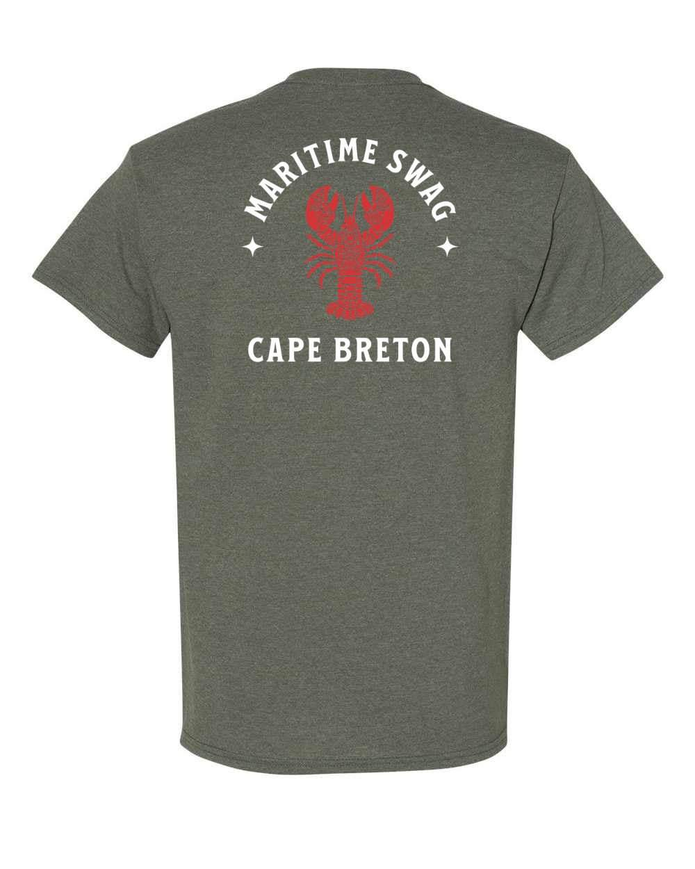 Maritime Swag Cape Breton Mandala Red Lobster Left Chest and Back Men's Tee