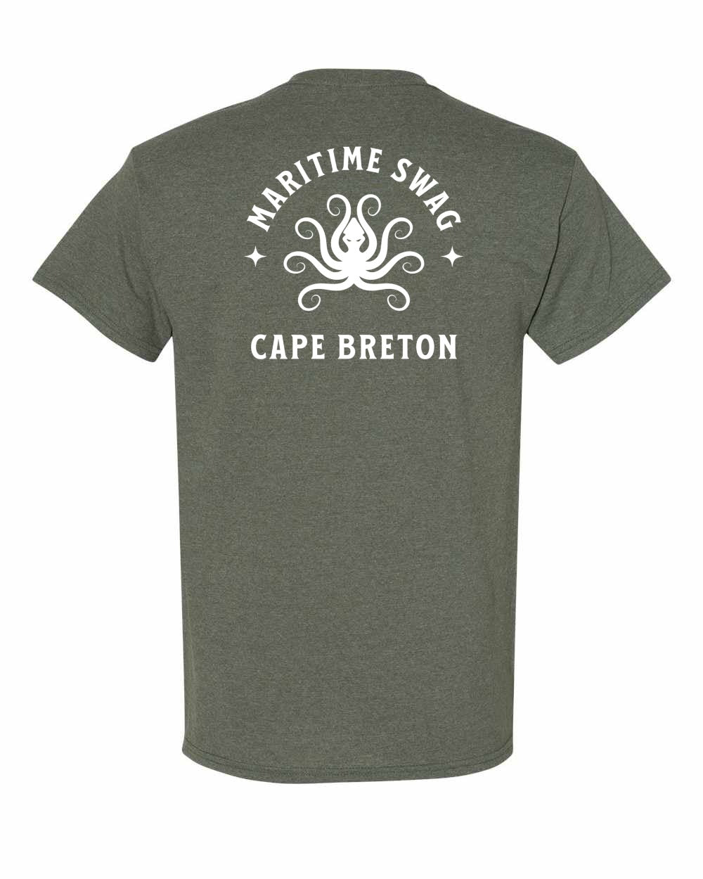 Maritime Swag Cape Breton Octopus Left Chest and Back Men's Tee