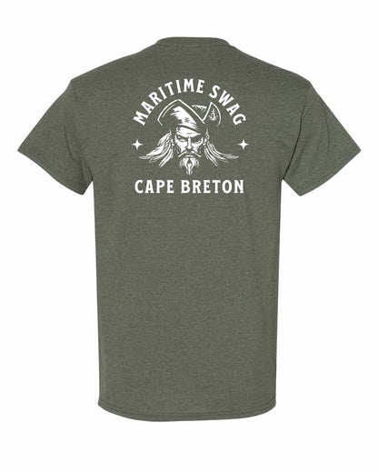 Maritime Swag Cape Breton Pirate Left Chest and Back Men's Tee