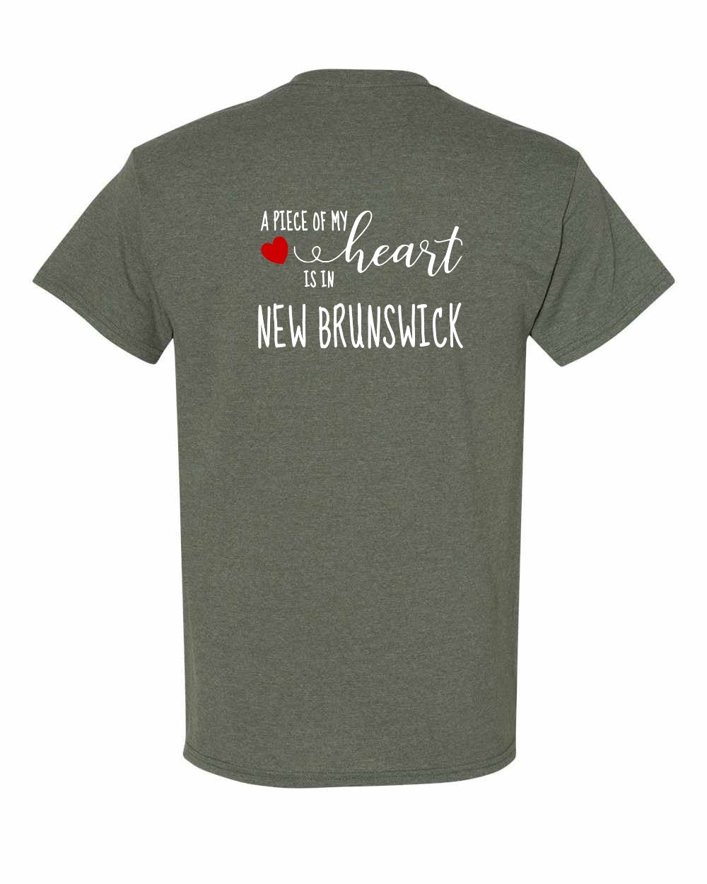 A piece of My heart in New Brunswick (Red Heart) Left Chest and Back Men's Tee