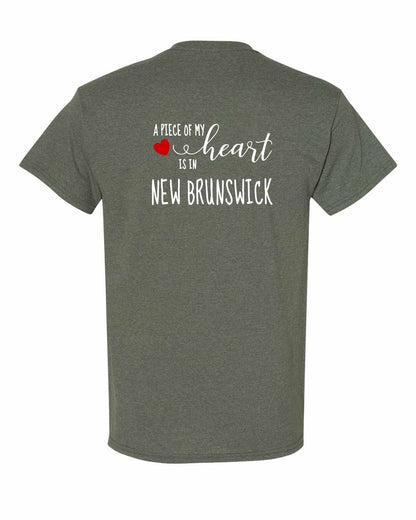 A piece of My heart in New Brunswick (Red Heart) Left Chest and Back Men's Tee