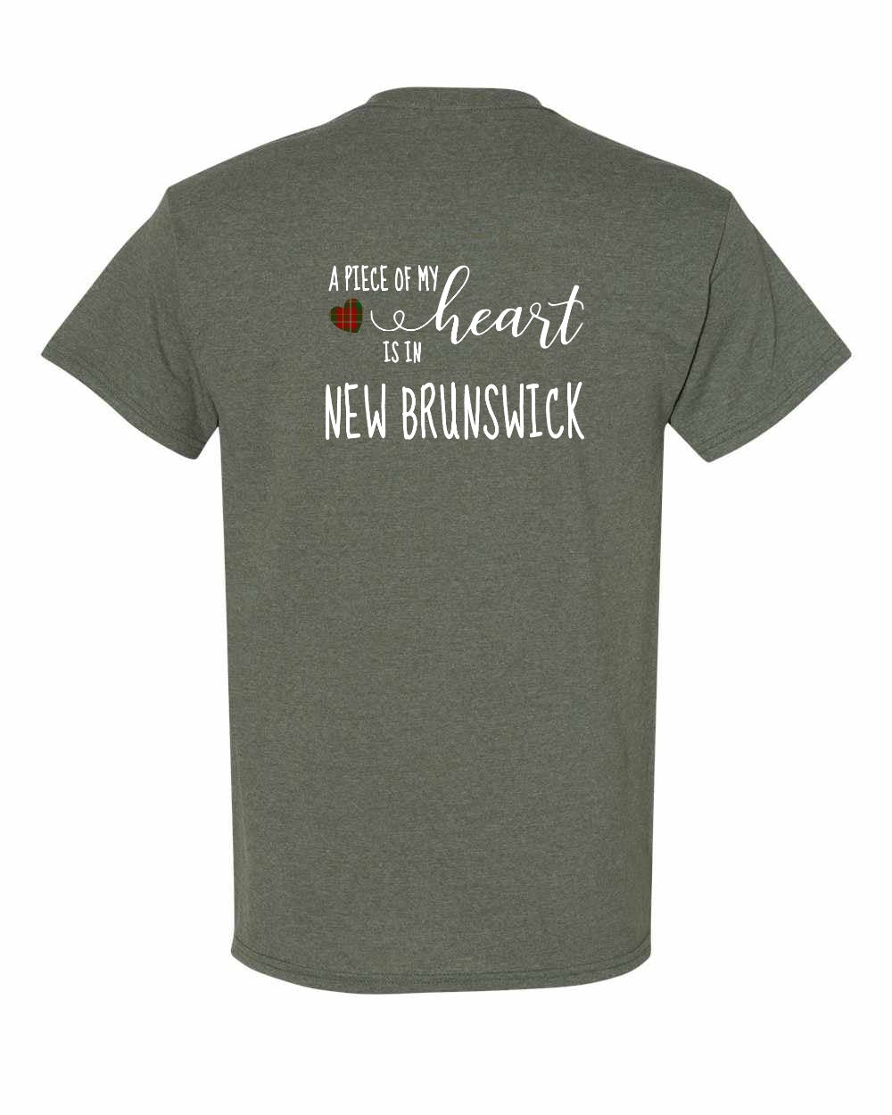 A piece of My heart in New Brunswick (Tartan Heart) Left Chest and Back Men's Tee