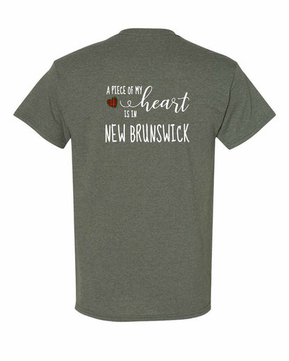 A piece of My heart in New Brunswick (Tartan Heart) Left Chest and Back Men's Tee