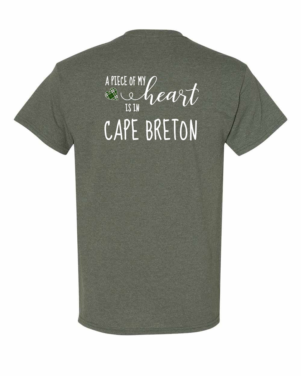 A piece of My heart in Cape Breton (Tartan Heart) Left Chest and Back Men's Tee