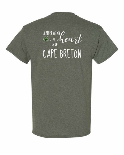 A piece of My heart in Cape Breton (Tartan Heart) Left Chest and Back Men's Tee