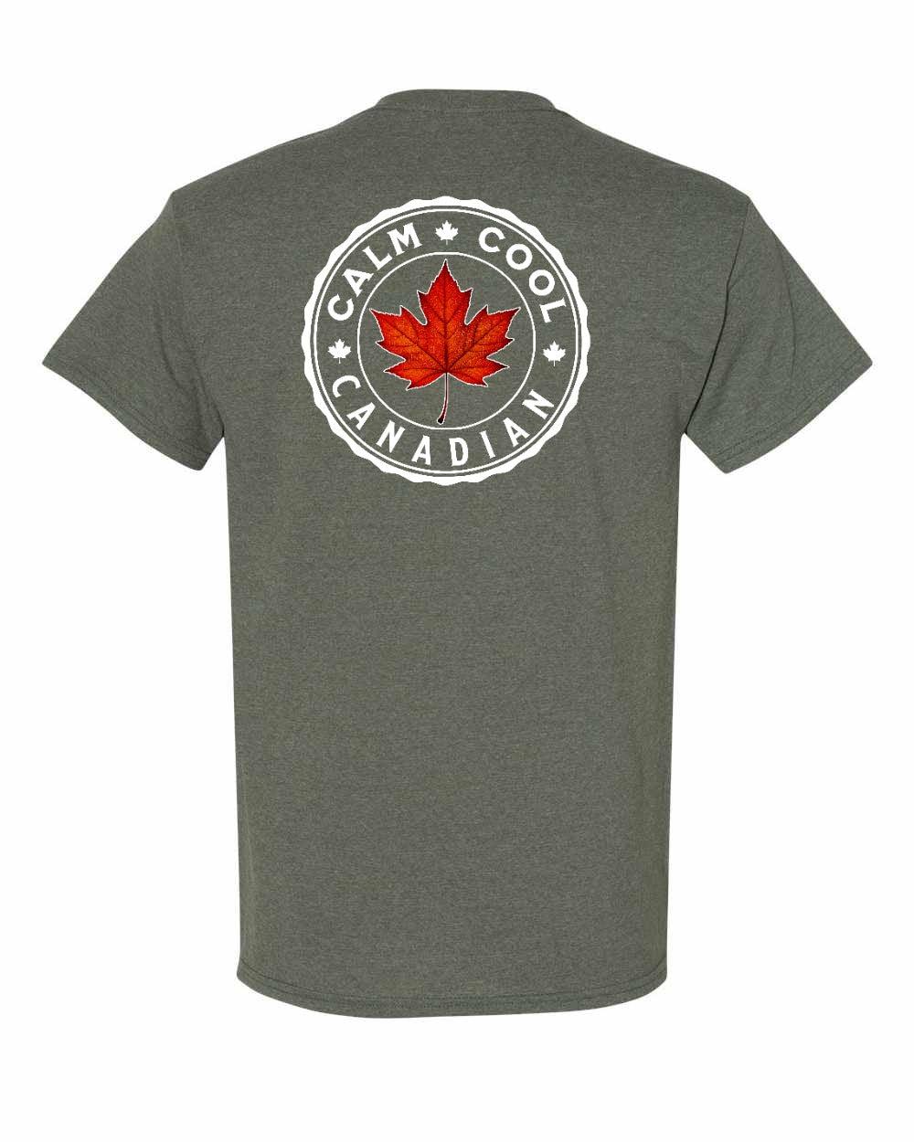Calm Cool Canadian Leaf Left Chest & Back Men's Tee