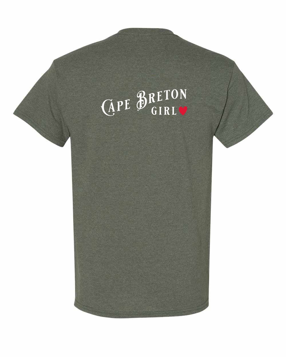 Cape Breton Girl Left Chest and Back Men's Tee