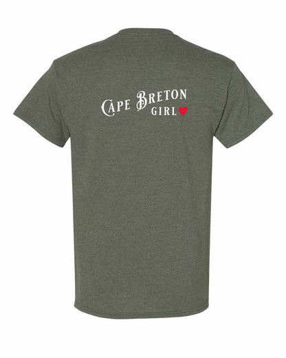 Cape Breton Girl Left Chest and Back Men's Tee