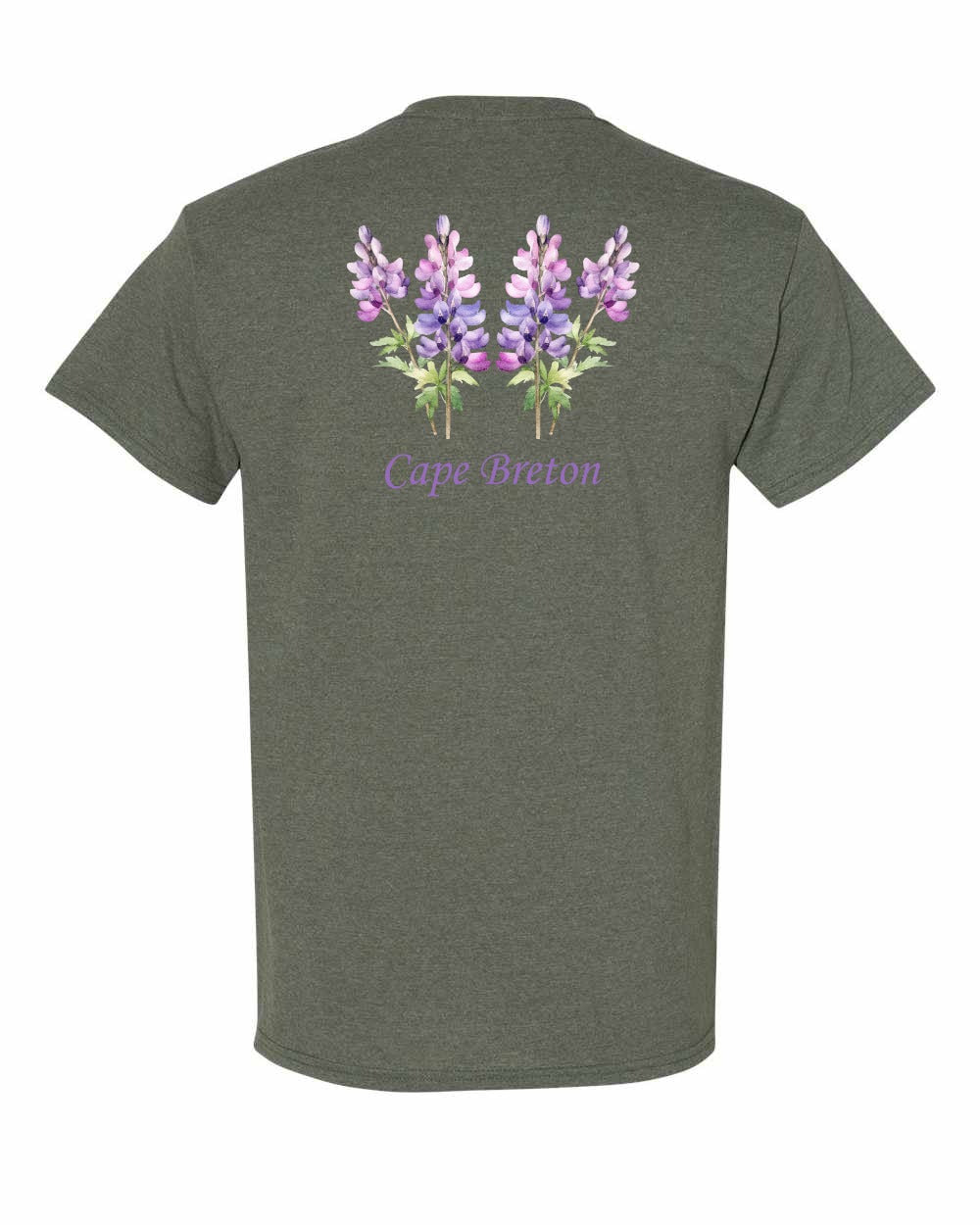 Cape Breton Lupin Left Chest and Back Men's Tee