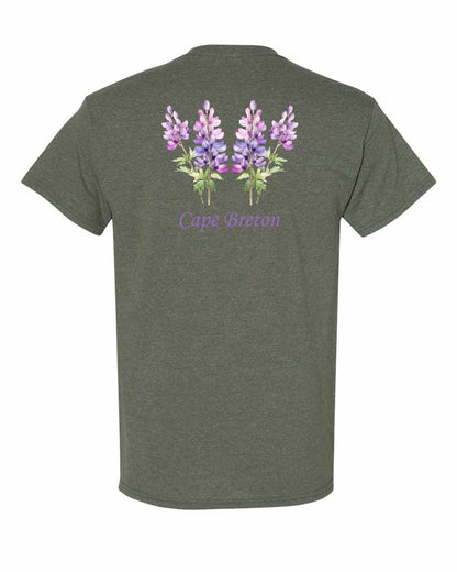 Cape Breton Lupin Left Chest and Back Men's Tee