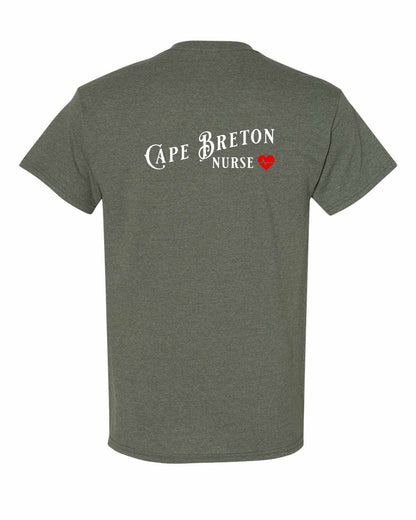 Cape Breton Nurse Left Chest and Back Men's Tee