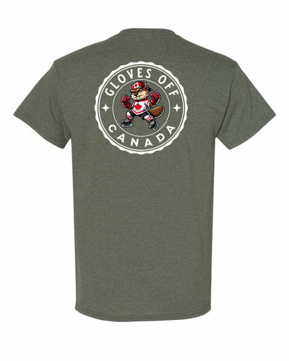 Gloves Off Beaver Left Chest & Back Men's Tee