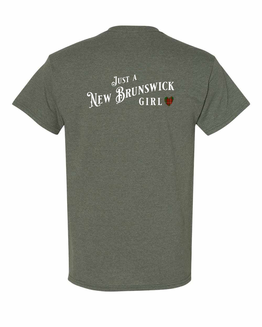 New Brunswick Girl Tartan heart Left Chest and Back Men's Tee