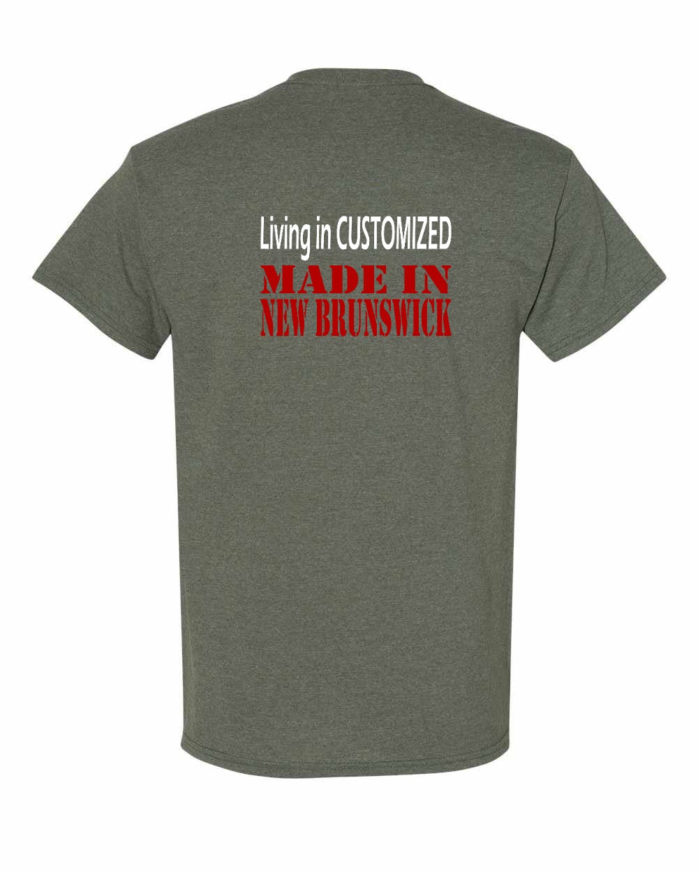 Living in Custom Made in New Brunswick Left Chest and Back Men's Tee