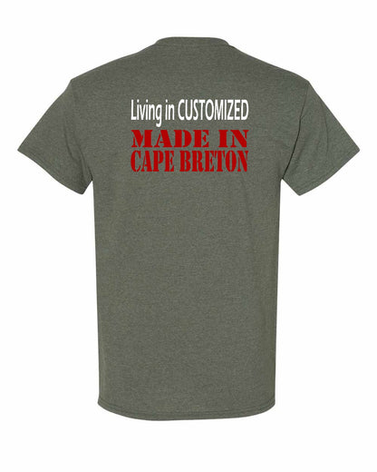 Living Alberta Made in Cape Breton Left Chest and Back Men's Tee
