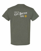 Living the CB Life yellow Left Chest and Back Men's Tee