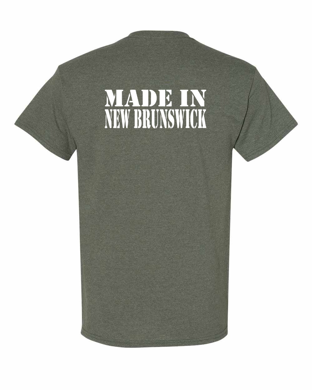 Made In New Brunswick ( White Lettering) Left Chest and Back Men's Tee