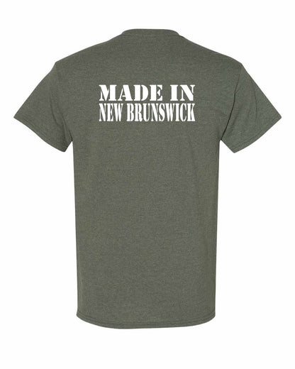 Made In New Brunswick ( White Lettering) Left Chest and Back Men's Tee
