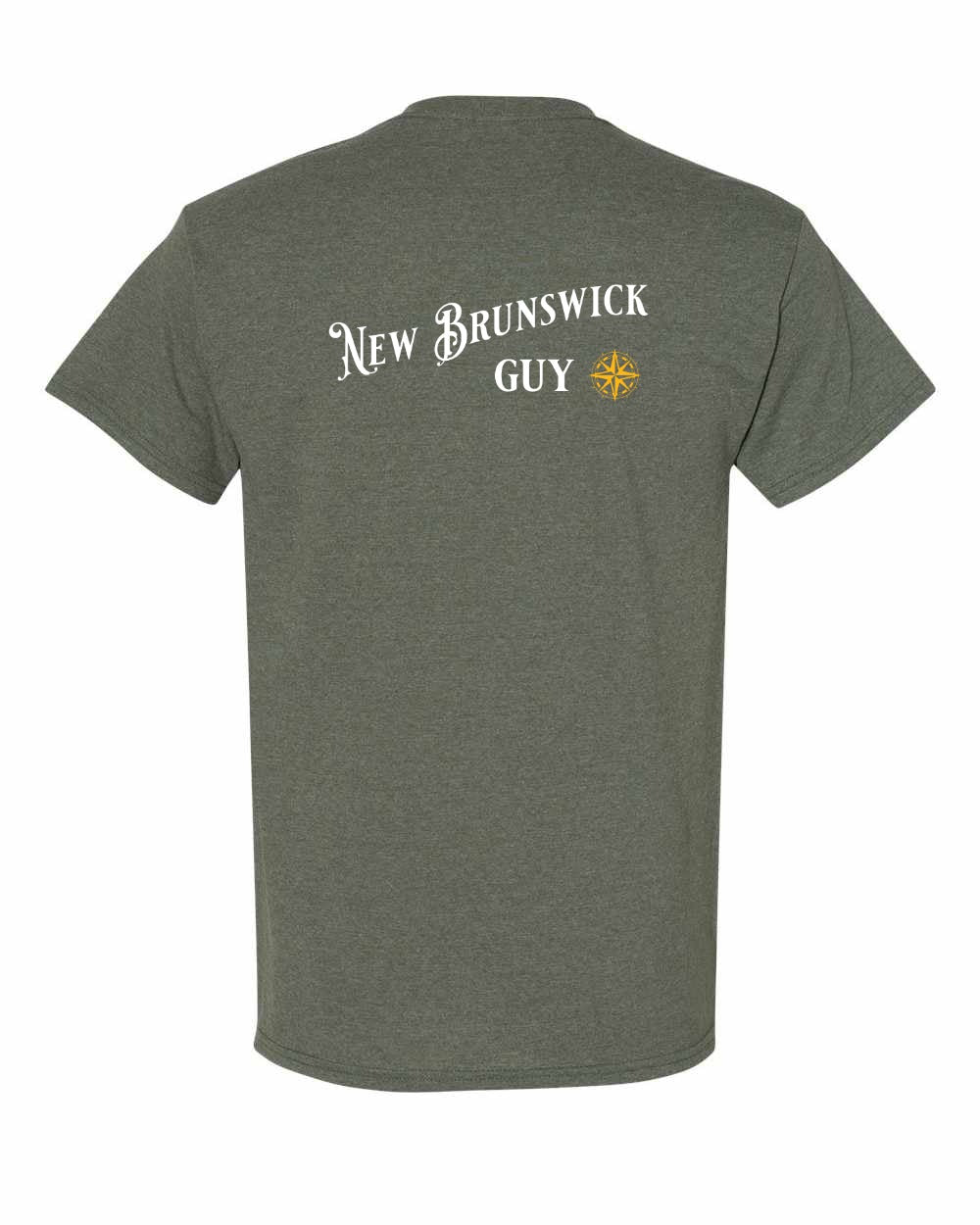 New Brunswick Guy yellow Left Chest and Back Men's Tee