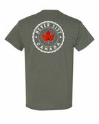 Never 51st Leaf Left Chest & Back Men's Tee - Gildan Canada (sewn Internationally)