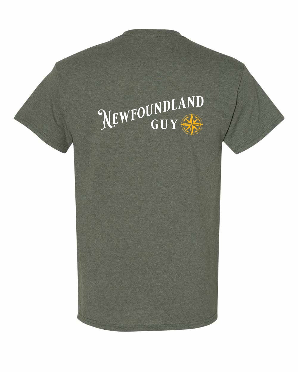 NFLD Guy Yellow Compass Left Chest and Back Men's Tee