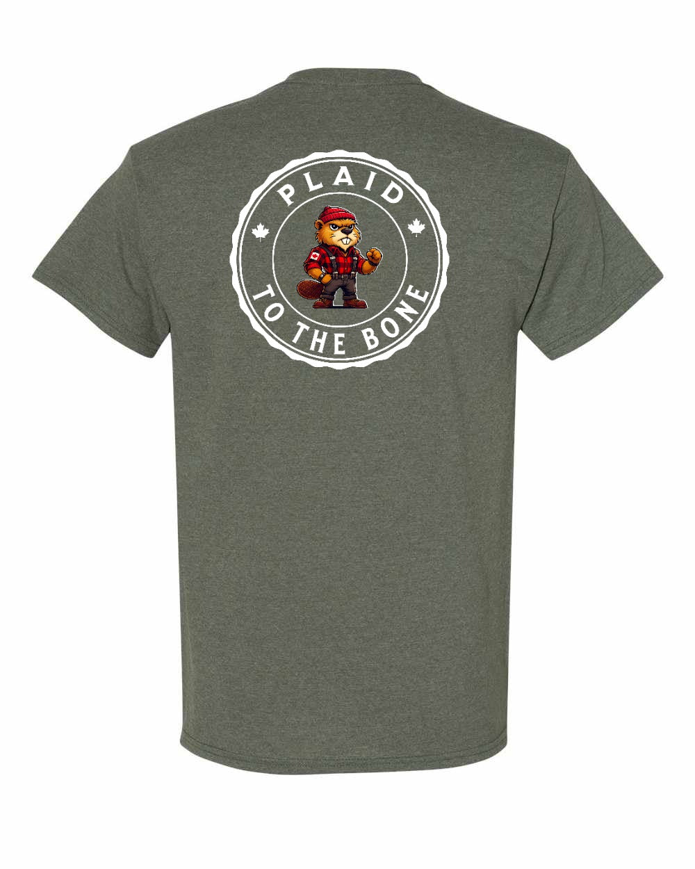 Plaid to the Bone Left Chest & Back Men's Tee