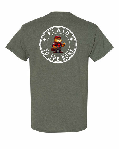 Plaid to the Bone Left Chest & Back Men's Tee