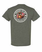 Proud to Be Canadian Beaver Left Chest & Back Men's Tee - Gildan Canada (sewn Internationally)