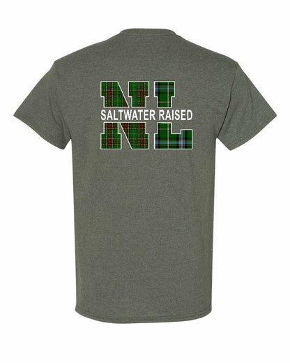Newfoundland and Labrador Saltwater Raised Left Chest and Back Men's Tee