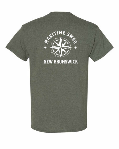 NB New Brunswick Compass Left Chest and Back Men's Tee