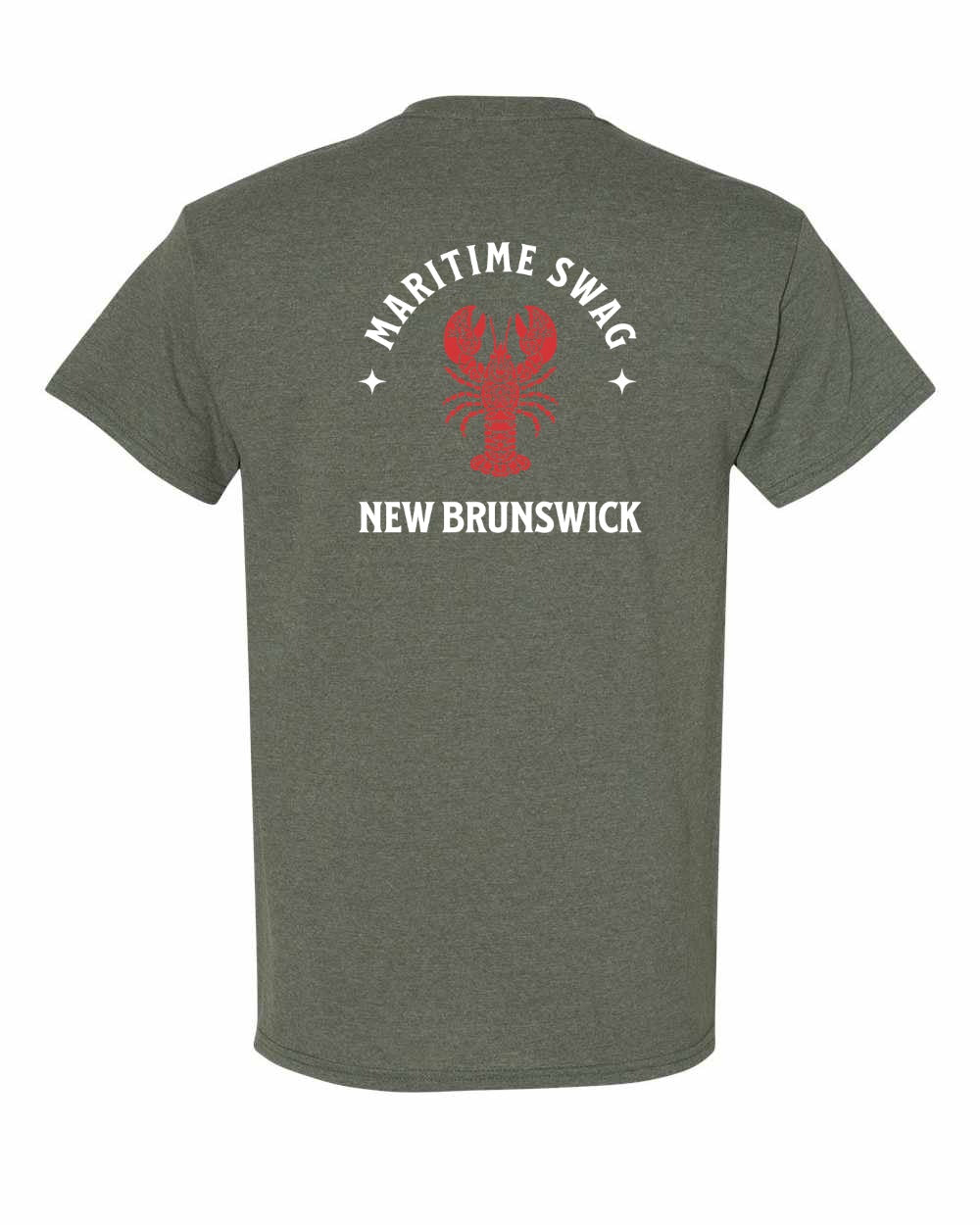 NB New Brunswick Mandala Red Lobster Left Chest and Back Men's Tee