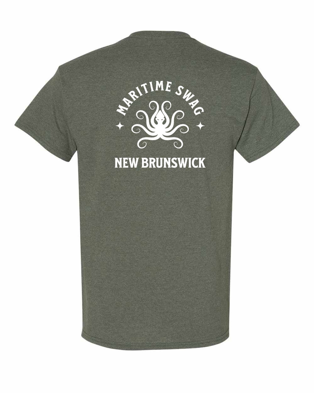 NB New Brunswick Octopus Left Chest and Back Men's Tee