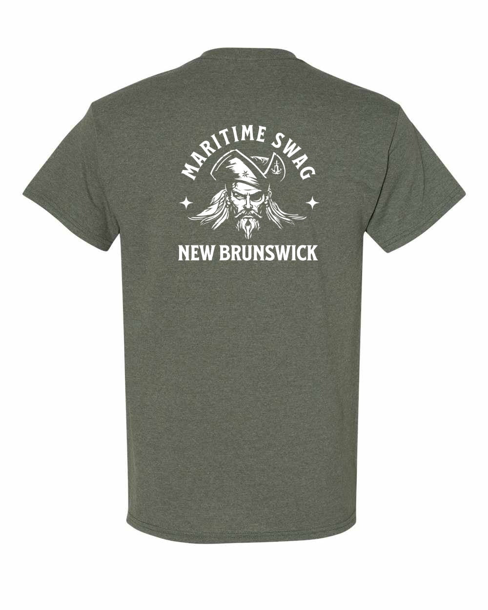 NB New Brunswick Pirate Left Chest and Back Men's Tee