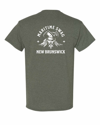 NB New Brunswick Pirate Left Chest and Back Men's Tee