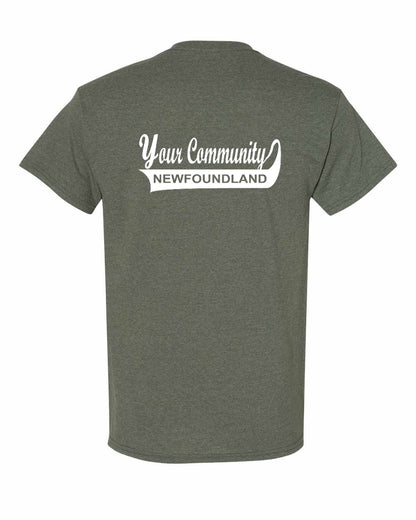 Custom Your Community Swoop (Newfoundland) Left Chest and Back Men's Tee