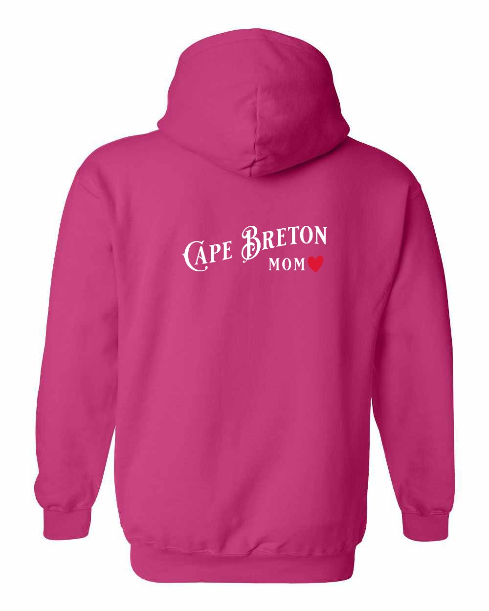 Cape Breton Mom Left Chest and Back Pullover Hoodie