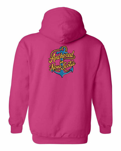 Anchored in Nova Scotia (New Design) Left Chest and Back pullover