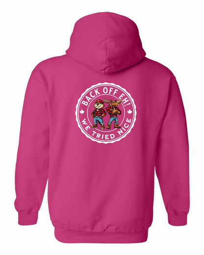 Back off  Eh ! We Tried Nice Left Chest and Back Pullover