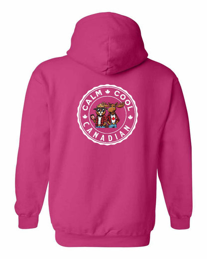 Calm Cool Moose and Beaver Left Chest and Back Pullover