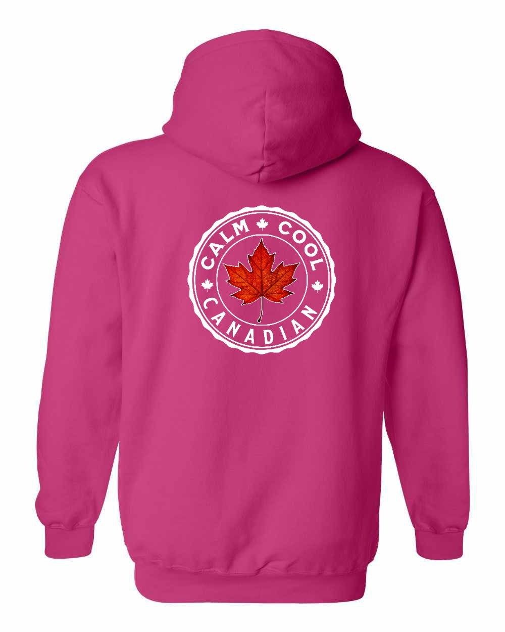 Calm Cool Canadian Leaf Left Chest and Back Pullover Hoodie - Gildan Canada (sewn Internationally) - Unisex