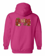 Canada Flowers Left Chest and Back Pullover Hoodie - Gildan Canada (sewn Internationally) - Unisex