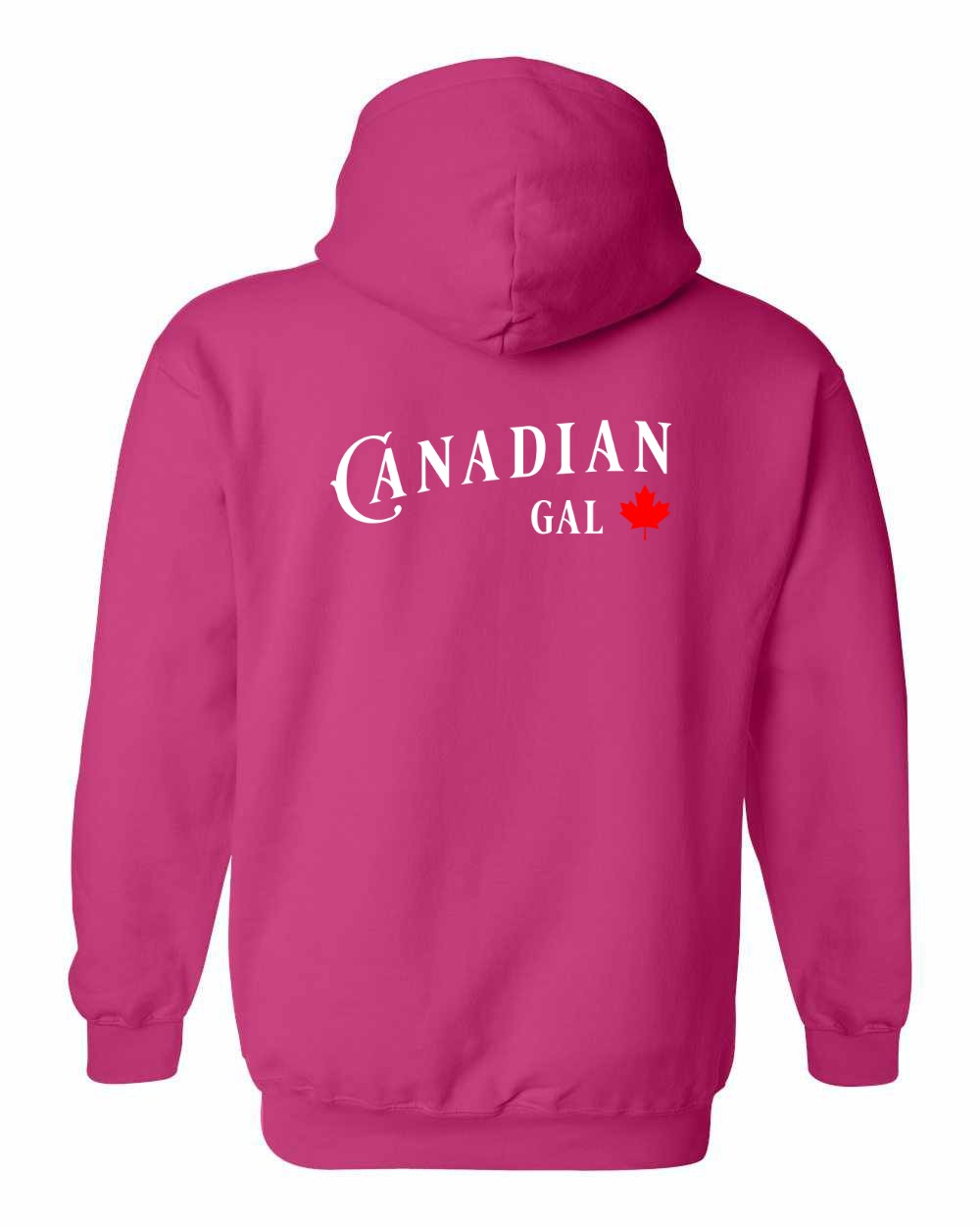 Canadian Gal Left Chest and Back Pullover Hoodie - Gildan Canada (sewn Internationally) - Unisex