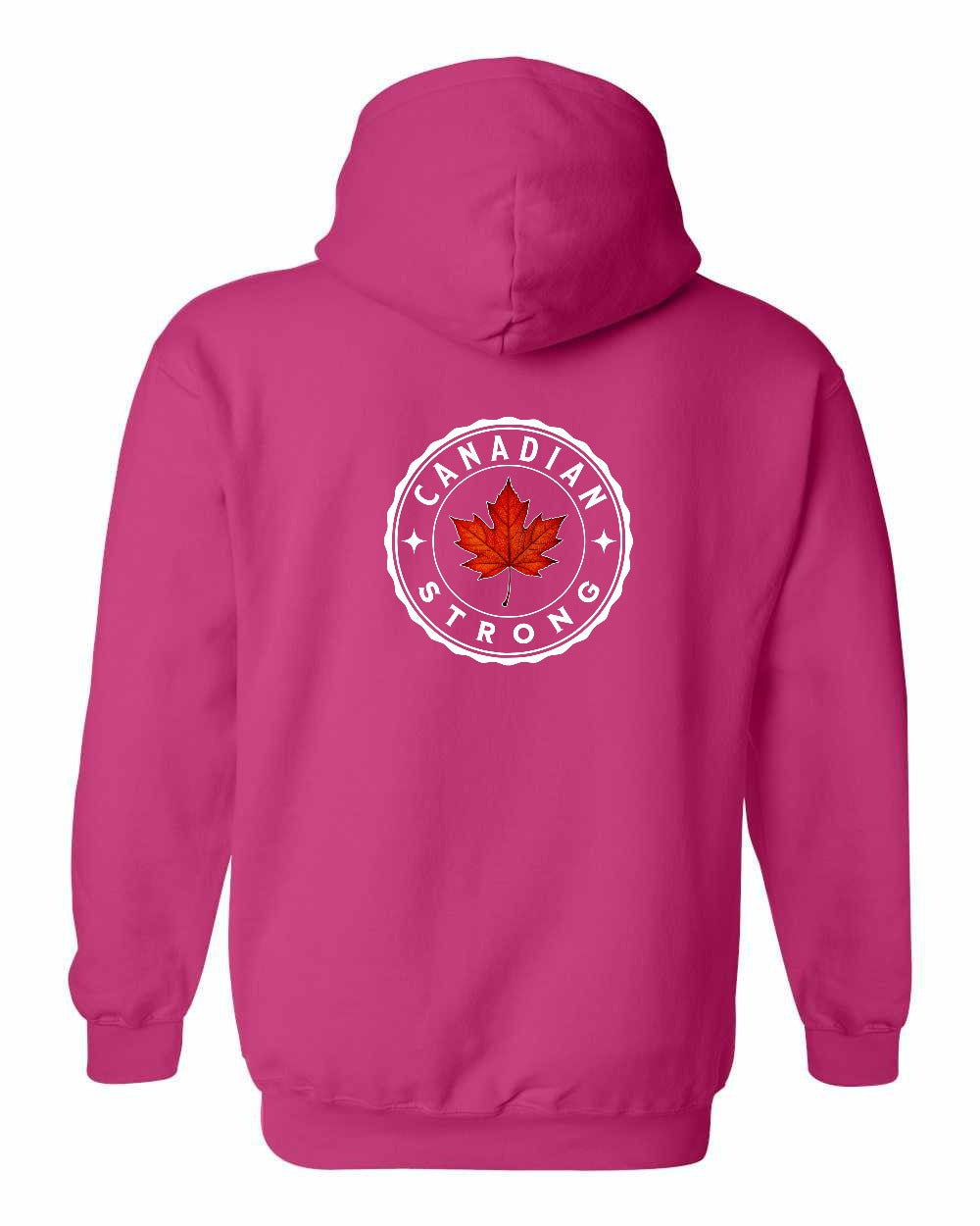 Canadian Strong Leaf Left Chest and Back Pullover Hoodie - Gildan Canada (sewn Internationally) - Unisex