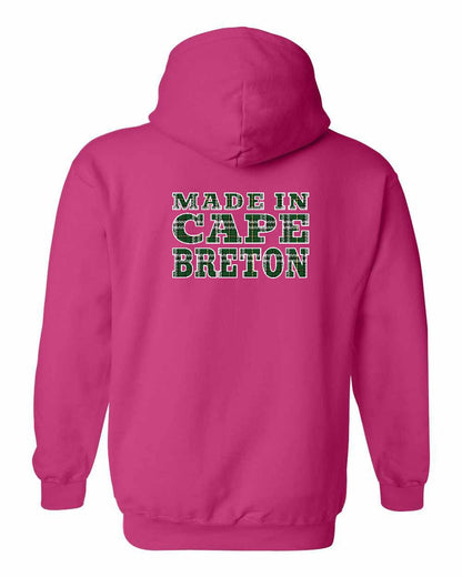 Made In Cape Breton Tartan Left Chest and Back Pullover Hoodie
