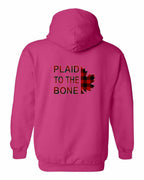 Plaid to the Bone Stacked Leaf Left Chest and Back Pullover Hoodie - Gildan Canada (sewn Internationally) - Unisex