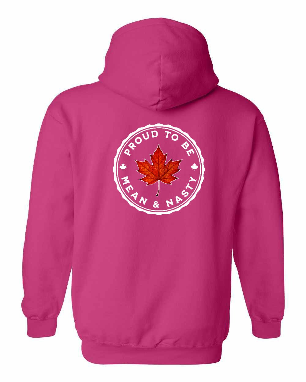 Proud Mean & Nasty Leaf Left Chest and Back Pullover Hoodie - Gildan Canada (sewn Internationally) - Unisex