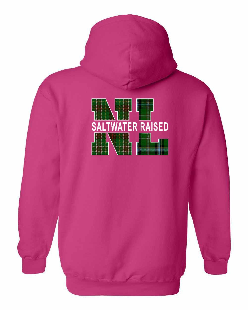 NFLD and Labrador Saltwater Raised Left Chest and Back Pullover Hoodie - Unisex