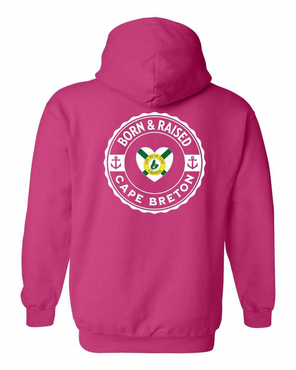 Born and Raised CB Heart Flag Left Chest & Back Pullover Hoodie - Unisex
