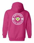Born and Raised CB Heart Flag Left Chest & Back Pullover Hoodie - Unisex