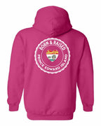 Born and Raised PEI Heart Flag Left Chest & Back Pullover Hoodie - Unisex
